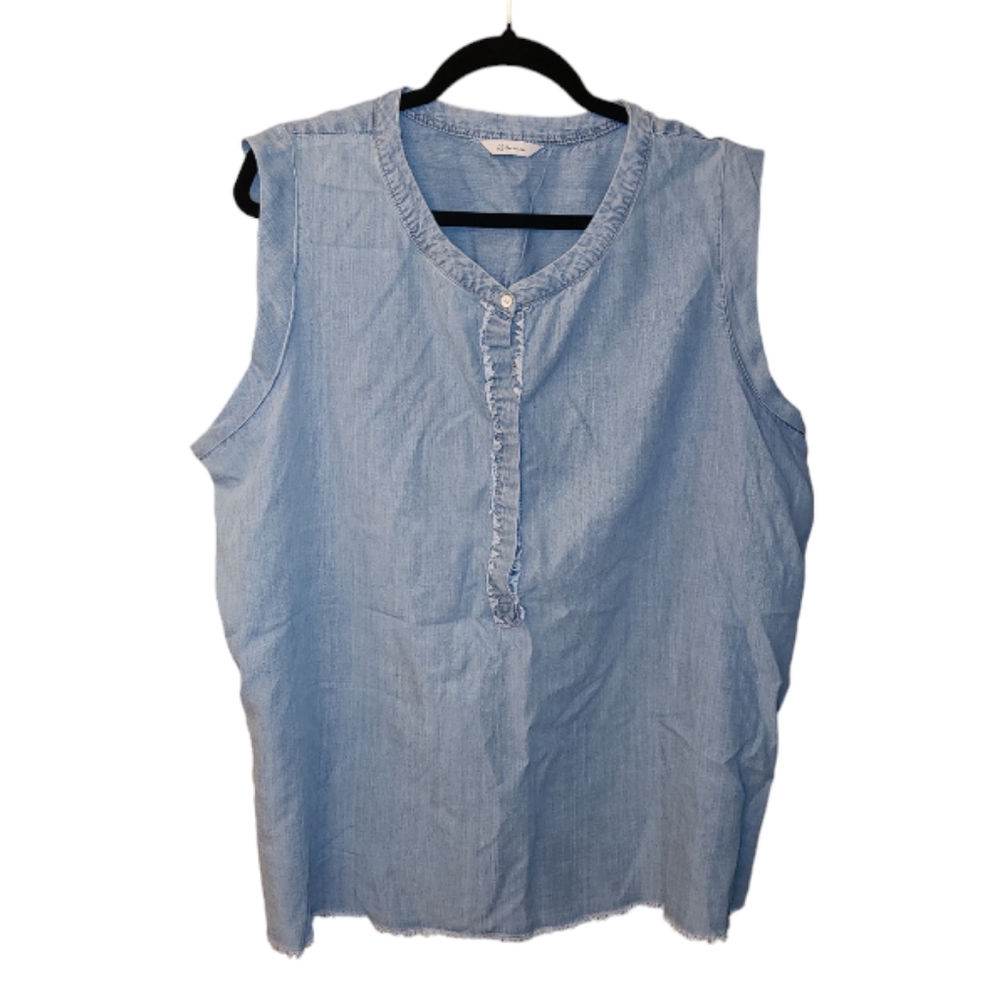2/$45 Reitmans Sleeveless Blue Jean Top